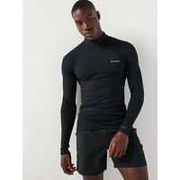 Columbia Mens Midweight Stretch Long Sleeve Half Zip Top - Black