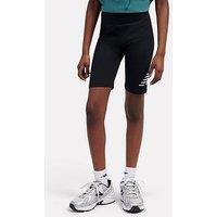 New Balance Junior Girls Stacked Logo Cycle Short - Black