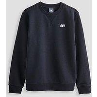 New Balance Junior Boys Small Logo Crew Neck Sweatshirt - Black