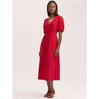 Finery Addison Smock Midi Dress - Red