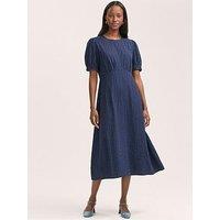 Finery Mela Gingham Midi Dress - Blue
