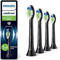 Philips Sonicare W2 Optimal White, Genuine Replacement Toothbrush Heads, Black, 4 Pack, Hx6064/88