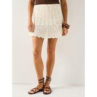 Only Onlloxy Structure Short Knit Skirt - White