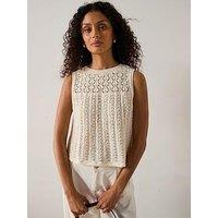 Only Loxy Structure O-Neck Knitted Top - Rose/Ecru