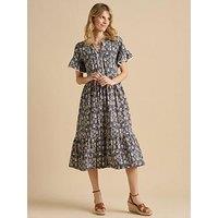 Brakeburn Arrows Midi Dress - Navy