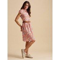 Brakeburn Spring Vine Knee Length Dress - Red