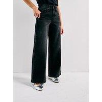 Levi'S 728 High Rise Wide Leg Jeans - Rodeo Princess (Black)
