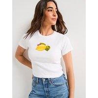 Levi'S Graphic Essential Sporty Tee - Photo Fruit Lemon Bright White