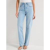 Levi'S Ribcage Full-Length Jeans - Blasted Stone Clean Psk