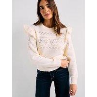 Levi'S Shane Flutter Sleeve Sweater - Tofu Pointelle - Beige