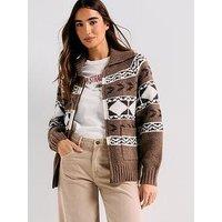 Levi'S Waverly Fairisle Zip Sweater - Beige