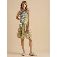 Brakeburn Parasol Knee Length Dress - Yellow