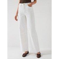Jdy Felina-Fina High Waist Wide Leg Denim Jean - White