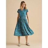 Brakeburn Teal Shoreline Meadow Midi Dress