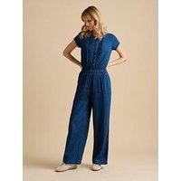 Brakeburn Spot Denim Wide Leg Jumpsuit
