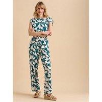 Brakeburn Woodland Leaves Trouser - Navy