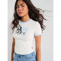 Levi'S Graphic Ringer Rickie Tee - Having A Ball Dog Egret/Chambray Blue