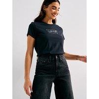 Levi'S Perfect T-Shirt - Batwing Iridescent Rhinestone N Anthracite - Black