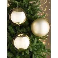Festive Set Of 3 Jumbo 20 Cm Christmas Baubles - Gold