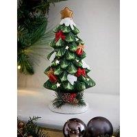 Festive 26 Cm Light Up Ceramic Star Christmas Tree