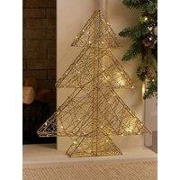 Festive 60 Cm Indoor Lit Gold Shimmer Christmas Tree