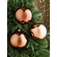 Festive Set Of 3 Jumbo 20 Cm Christmas Baubles - Chocolate