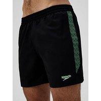 Speedo Mens Hyperboom Splice 16 Inch Watershort - Black/Green