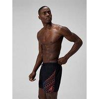 Speedo Mens Medley Logo 16 Inch Watershort - Black/Coral