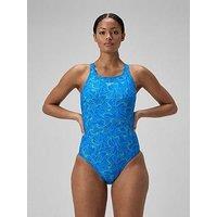 Speedo Womens Hyperboom Allover Medalist Swimsuit - Blue