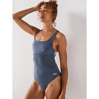 Speedo Womens Flex Band Swimsuit With Built In Swim Bra - Grey