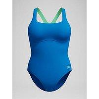 Speedo Womens Flex Band Swimsuit With Built In Swim Bra - Blue