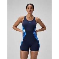 Speedo Womens Digital Printed Legsuit - Blue