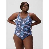 Speedo Womens Shaping Printed V Neck 1 Pc - Purple