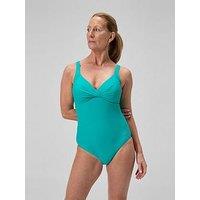 Speedo Womens Shaping Cross Knot 1-Piece Swimsuit - Blue