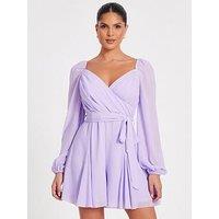 Quiz Lilac Chiffon Tie Waist Playsuit