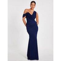 Quiz Navy Drop Shoulder Maxi Dress