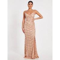 Quiz Pale Blue One Shoulder Midaxi Dress
