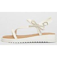 Quiz White Strappy Bow Detail Sandal