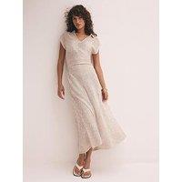 Mint Velvet Neutral Sequin Midi Dress - Beige