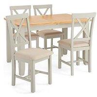 Very Home Malone 1.2M - 1.6M Extending Dining Table & 4 Malone Dining Chairs