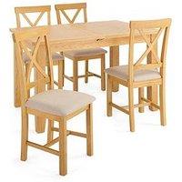 Very Home Ashwin 1.2M - 1.6M Extending Dining Table & 4 Ashwin Chairs