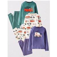 The Very Collection Boys 3 Pack Transport Pyjama Set - Multi