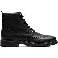 Clarks Newford Lace Up Ankle Boots-Black