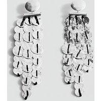 Mango Iron Bead Waterfall Earrings - Silver