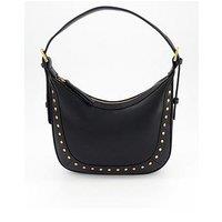 Mango Small Studded Shoulder Bag - Black