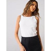 Mango Cotton Top With Contrasting Trim - White