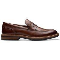 Clarks Aldwin Step Loafer Shoes- Brown