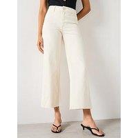 Mango Catherin Culotte High Rise Jeans - Cream