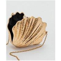 Mango Shell Design Clutch Bag - Gold