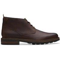 Clarks Newford Mid Lace Up Ankle Boots - Dark Brown